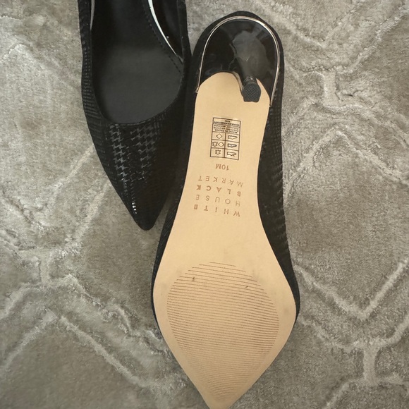 White House Black Market Black Houndstooth Pattern Heels - Picture 3 of 11